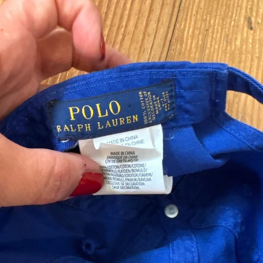 Polo Ralph Lauren Baseball Cap Kids Blue Yellow Pony Hat SIZE 4-7